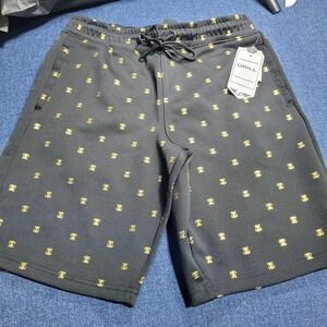 DRILL NYC Black Gold Bee Print Athletic Shorts Size Small